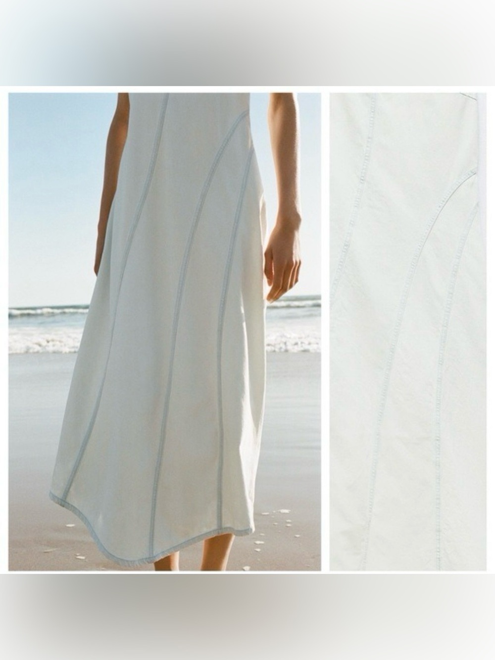 Zara Minimalist denim Slip Maxi Dress - Picture 3 of 9